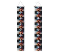 Bannière de porche de remise de diplôme YYHWHJDE Water and Fire Taiji Mountain Printing Decor Banner Door Sign, pour extérieur et intérieur, cour, fête, 30,5 x 180,3 cm