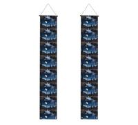 Bannière de porche de remise de diplôme YYHWHJDE Wild Moon Impression Panneau de porte, pour extérieur et intérieur, cour, fête, 30,5 x 180,3 cm