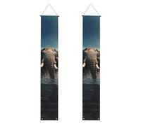 Bannière de porche éléphant africain pour porte d'entrée, drapeau saisonnier de vacances, panneau de porte de bienvenue pour intérieur ou extérieur, décorations de remise de diplôme pour classe de