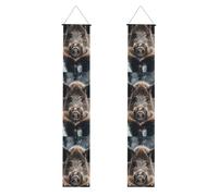 Bannière de porche en forme de sanglier à suspendre - Bannière de fête - Fond photo - Panneau de porte d'entrée pour fête de bienvenue - Décoration intérieure et extérieure