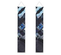 Bannière de porche imprimée Cabin of the Future, panneau avant, drapeaux à suspendre, décorations de fête, pour porte extérieure et intérieure