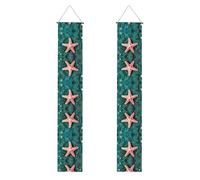 Bannière de porche imprimée coquillages et étoiles de mer pour Thanksgiving, bannières intérieures pour porte d'entrée, pour toutes les célébrations