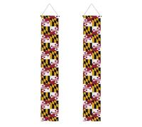 Bannière de porche imprimée drapeau de l'État du Maryland, bannière extérieure, décorations de Thanksgiving, pour toutes les célébrations