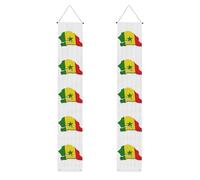 Bannière de porche imprimée du drapeau du Sénégal 2025, décorations de félicitations, fournitures de fête, panneau de porche