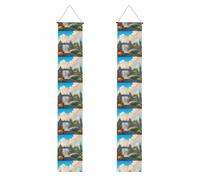 Bannière de porche imprimée « Outside the Castle Gate » - Décoration de porte d'extérieur durable pour diplômé