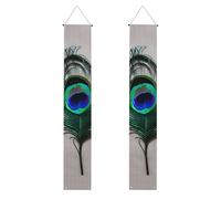 Bannière de porche imprimée plumes de paon 2025 pour remise de diplôme, décorations de félicitations, fournitures de fête, panneau de porche