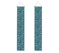 Bannière de porche imprimée poissons de l'océan, bannière extérieure, décorations de Thanksgiving, pour toutes les célébrations