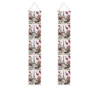 Bannière de porche « Love Paris Tower Coffee Wine Perfume » - Motif cœur - 2025 - Décoration de félicitations - Fournitures de fête - Panneau de porche