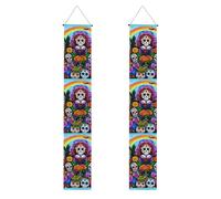 Bannière de porche pour remise de diplôme BROLEO Day of The Dead Imprimés Bannière décorative pour extérieur intérieur cour fête 30,5 x 180,3 cm