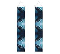 Bannière de porche pour remise de diplôme BROLEO Great White Shark Prints Bannière décorative pour extérieur intérieur cour fête 30,5 x 180,3 cm