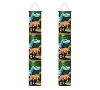 Bannière de porche pour remise de diplôme - Motif dinosaures WHJSHOP - Décoration de porte - Pour extérieur et intérieur - 30,5 x 180,3 cm