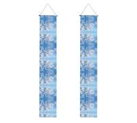 Bannière de porche pour remise de diplôme WHJDPP Petites fleurs blanches en fleur Décoration de porte, pour extérieur et intérieur, cour, fête, 30,5 x 180,3 cm