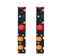 Bannière de porche pour remise de diplôme WHJSHOP citrouille fleurs décoration bannière panneau de porte, pour extérieur intérieur cour fête 30,5 x 180,3 cm