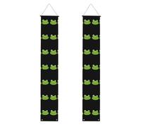 Bannière de porche pour remise de diplôme WHJSHOP Deux grenouilles vertes Décoration de porte, pour extérieur et intérieur, cour, fête, 30,5 x 180,3 cm