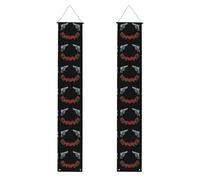 Bannière de porche pour remise de diplôme WHJSHOP Twin Guns and Roses Pattern Decor Banner Door Sign, pour extérieur et intérieur, cour, fête, 30,5 x 180,3 cm