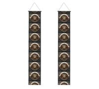 Bannière de porche pour remise de diplôme YYHWHJDE Steampunk Horloge décorative Panneau de porte, pour extérieur et intérieur, cour, fête, 30,5 x 180,3 cm