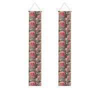 Bannière de porche réutilisable avec cordes de suspension Motif léopard Rose