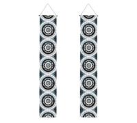 Bannière de porche ronde noire et blanche avec impression totem pour remise de diplôme, décoration de porte d'extérieur