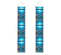 Bannière de porche sous-marine avec rayons de corail - Décoration extérieure double face pour fête, panneau de jardin étanche pour réalisation importante