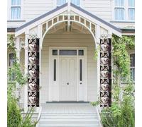 Bannière de porche verticale à suspendre - Motif chien husky mignon - Panneau de porte d'entrée - Bannière de fête - Bannière de fête saisonnière pour extérieur, vacances, mariage, cour - Décoration