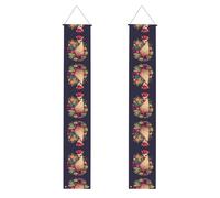 Bannière de porche WZYWHJ Alpaga mangeant des fruits - Décoration murale à suspendre - Pour extérieur et intérieur - 30,5 x 180,3 cm