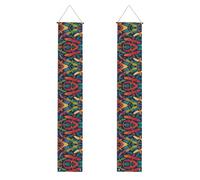 Bannière de porche WZYWHJ avec imprimé libellules colorées - Décoration murale à suspendre - Pour extérieur et intérieur - 30,5 x 180,3 cm
