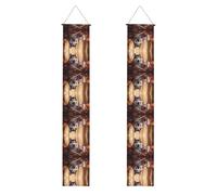Bannière de porche WZYWHJ avec imprimés de chiens husky mignons - Décoration murale à suspendre - Pour extérieur et intérieur - 30,5 x 180,3 cm