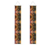 Bannière de porche WZYWHJ avec piquets en bois colorés - Décoration murale à suspendre - Pour extérieur et intérieur - 30,5 x 180,3 cm