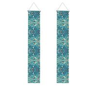 Bannière de porche WZYWHJ avec raie manta et poissons - Décoration murale à suspendre - Pour extérieur et intérieur - 30,5 x 180,3 cm