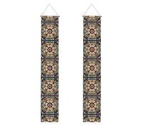 Bannière de porche WZYWHJ Barcelone - Impression de carreaux - Décoration murale - Pour extérieur et intérieur - 30,5 x 180,3 cm