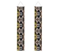 Bannière de porche WZYWHJ chiots imprimés carlin décoration murale bannière panneau de porte, pour extérieur et intérieur, cour, fête, 30,5 x 180,3 cm