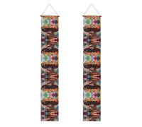 Bannière de porche WZYWHJ colorée avec impression carrousel - Décoration murale - Pour extérieur et intérieur - 30,5 x 180,3 cm
