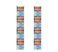 Bannière de porche WZYWHJ Deux flamants roses Décoration murale Panneau de porte, pour extérieur et intérieur, cour, fête, 30,5 x 180,3 cm
