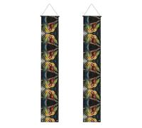 Bannière de porche WZYWHJ deux perroquets colorés - Décoration murale à suspendre - Pour extérieur et intérieur - 30,5 x 180,3 cm