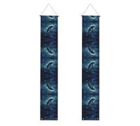Bannière de porche WZYWHJ Dolphins in the sea of stars Impression Décoration murale à suspendre Panneau de porte, pour extérieur et intérieur, cour, fête, 30,5 x 180,3 cm