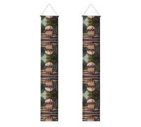 Bannière de porche WZYWHJ Ice Cream on the Champignon Cart Printing Decor Wall Hanging Banner Door Sign for Outdoor Indoor Yard Party 30,5 x 180,3 cm