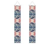 Bannière de porche WZYWHJ Killer Whales in the Waves - Décoration murale à suspendre - Pour extérieur et intérieur - 30,5 x 180,3 cm