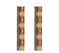 Bannière de porche WZYWHJ Lovely Golden Retriever Dog Picture Decor Wall Hanging Banner Door Sign pour extérieur intérieur cour fête 30,5 x 180,3 cm