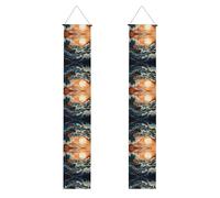 Bannière de porche WZYWHJ Mer et Voile Décoration Murale Panneau de Porte pour Extérieur Intérieur Yard Party 30,5 x 180,3 cm