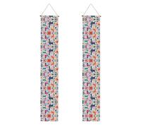 Bannière de porche WZYWHJ mexicaine Otomi Animaux Impression Décor Mural Bannière Panneau de Porte pour Extérieur Intérieur Yard Party 30,5 x 180,3 cm