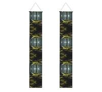 Bannière de porche WZYWHJ Moss on dead wood Printed Decor Wall Hanging Banner Door Sign for Outdoor Indoor Yard Party 30,5 x 180,3 cm