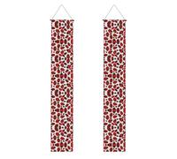 Bannière de porche WZYWHJ motif coccinelles avec motif infini moucheté - Bannière murale à suspendre - Pour extérieur et intérieur - 30,5 x 180,3 cm