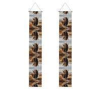 Bannière de porche WZYWHJ - Motif troupeau de bison d'Amérique du Nord - Décoration murale - Pour extérieur et intérieur - 30,5 x 180,3 cm