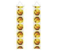 Bannière de porche WZYWHJ Nid d'oiseau - Imprimé poule doré - Décoration murale à suspendre - Pour extérieur et intérieur - 30,5 x 180,3 cm