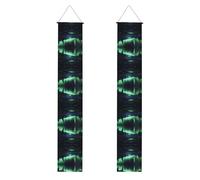 Bannière de porche WZYWHJ Northern Lights - Décoration murale à suspendre - Pour extérieur et intérieur - 30,5 x 180,3 cm