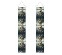 Bannière de porche WZYWHJ Petite ville sur l'île - Décoration murale à suspendre - Pour extérieur et intérieur - 30,5 x 180,3 cm