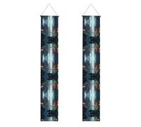 Bannière de porche WZYWHJ The City on the Water Prints Decor Wall Hanging Banner Door Sign pour extérieur intérieur cour fête 30,5 x 180,3 cm