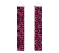 Bannière de porche WZYWHJ Zèbre Tigre Léopard Rose Imprimés Décoration Murale Bannière Panneau de Porte pour Extérieur Intérieur Yard Party 30,5 x 180,3 cm