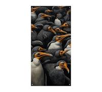 Bannière de porte « A Group of Penguins », décoration de porte verticale saisonnière, toile de fond durable pour fête, porche, entrée, jardin, 177,8 x 90,9 cm