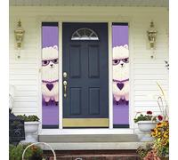 Bannière de porte à suspendre avec inscription Love Alpaga Violet Printemps Été Bienvenue Porche Bannière Happy Birthday Party Bannière Fond Photo Porche Panneau Panneau de Porte D'entrée pour Yard